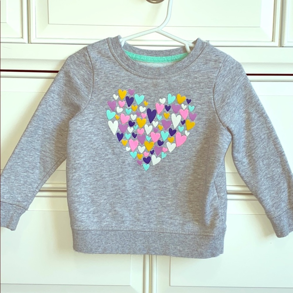 Cat and Jack Pullover Sweatshirt with Heart Design